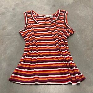 Vintage 90s y2k striped ribbed tank top